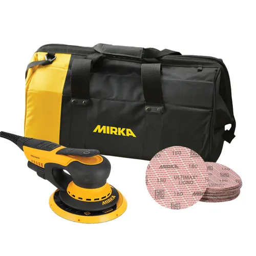 Mirka DEROS 550CV 5 英寸随机轨道砂光机 + Ultimax Ligno P180 砂纸 + 工具包套装 (MKMUS-SUM25-EL1)
