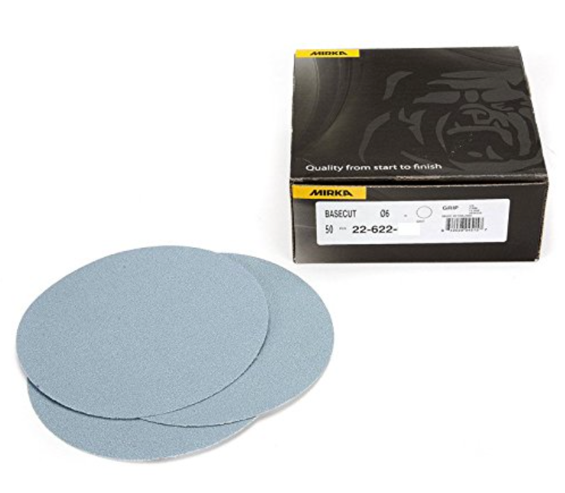 Mirka BaseCut 6 in. 240G 砂纸盘 (50 片装) 22-622-240