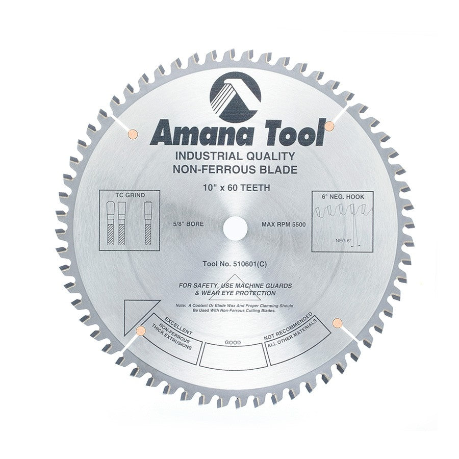Amana Tool 510601 10英寸60齿非铁金属切割锯片