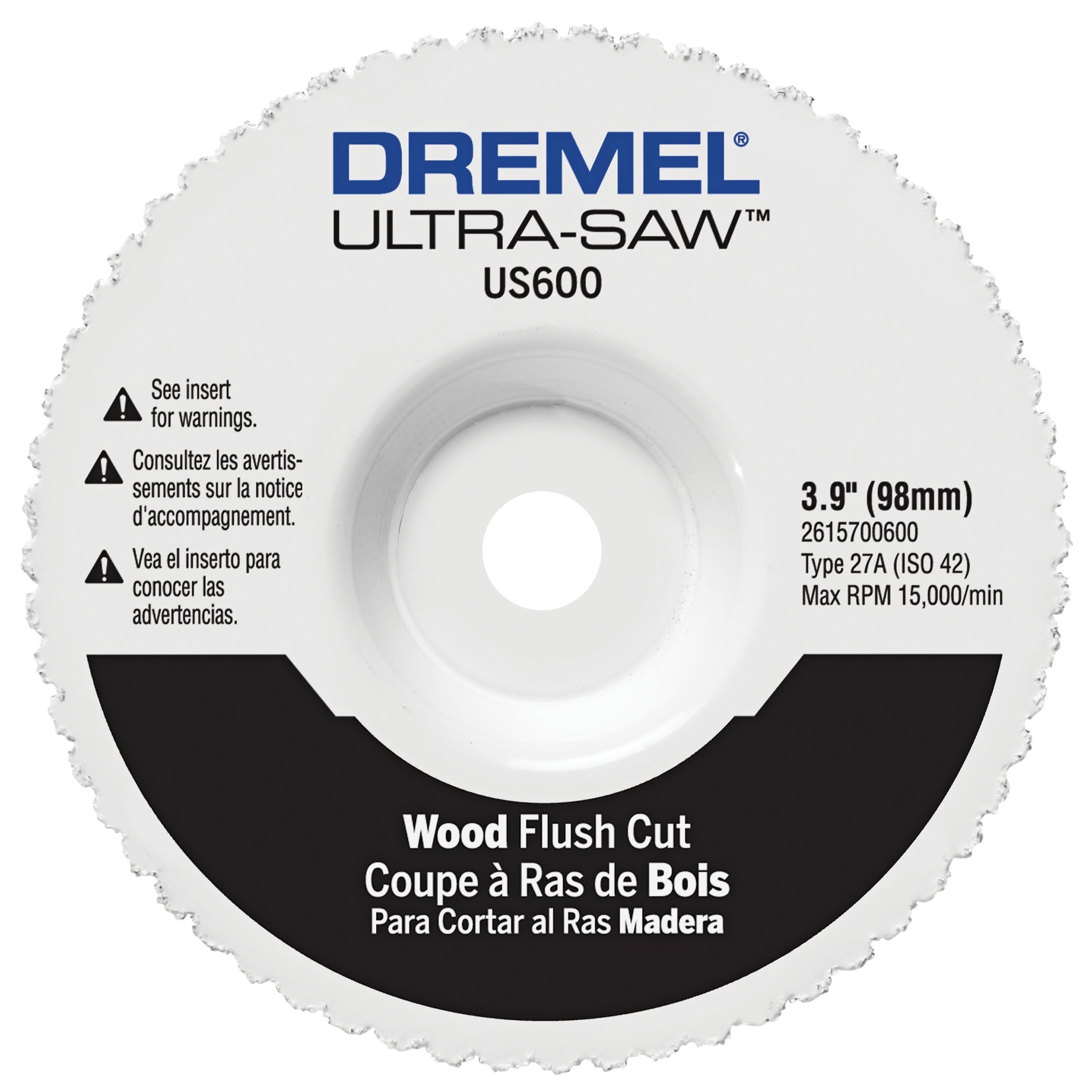 Dremel US600-01 4 英寸优质碳化物木材与塑料齐平切割轮