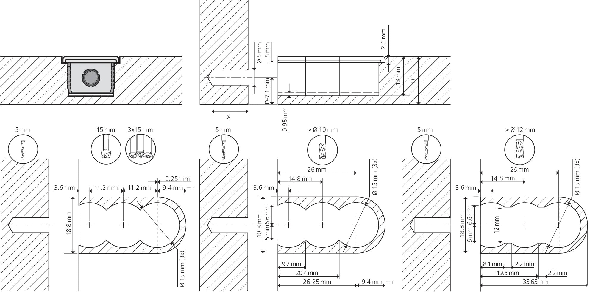 Lamello Cabineo 装饰盖帽 棕米色 2000 只装 186351B