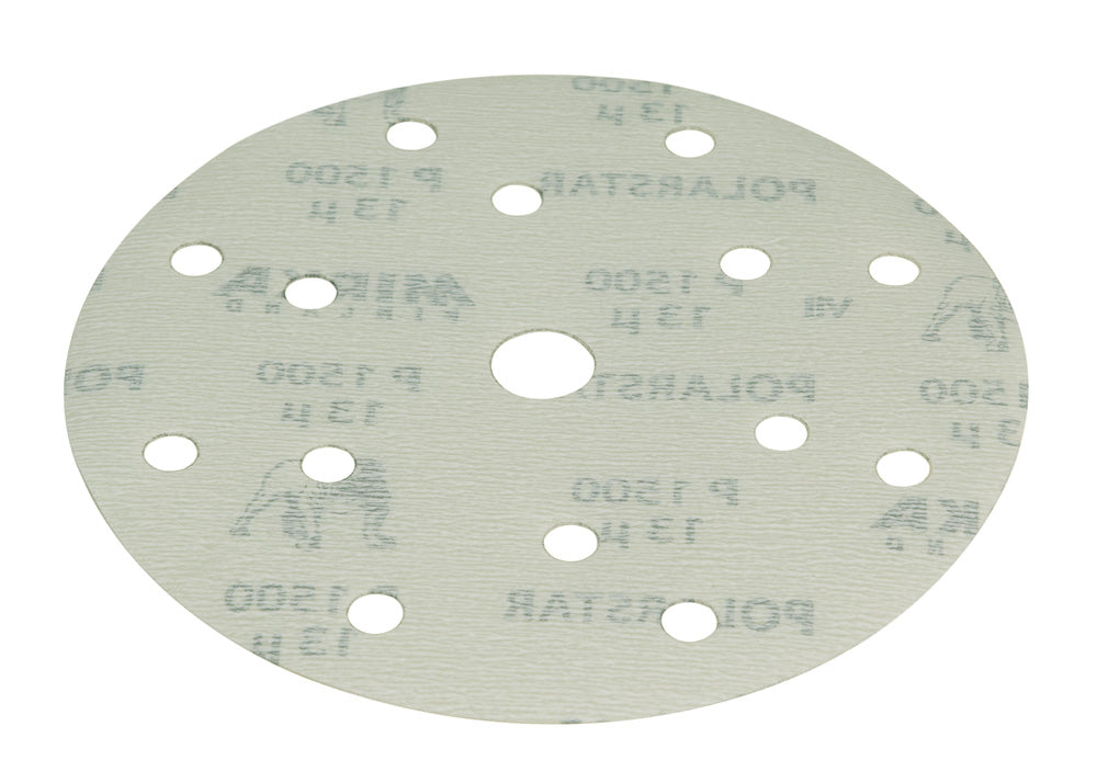 Mirka Polarstar FA61105093 6 英寸 1200 目 15 孔背绒砂碟（50 片装）