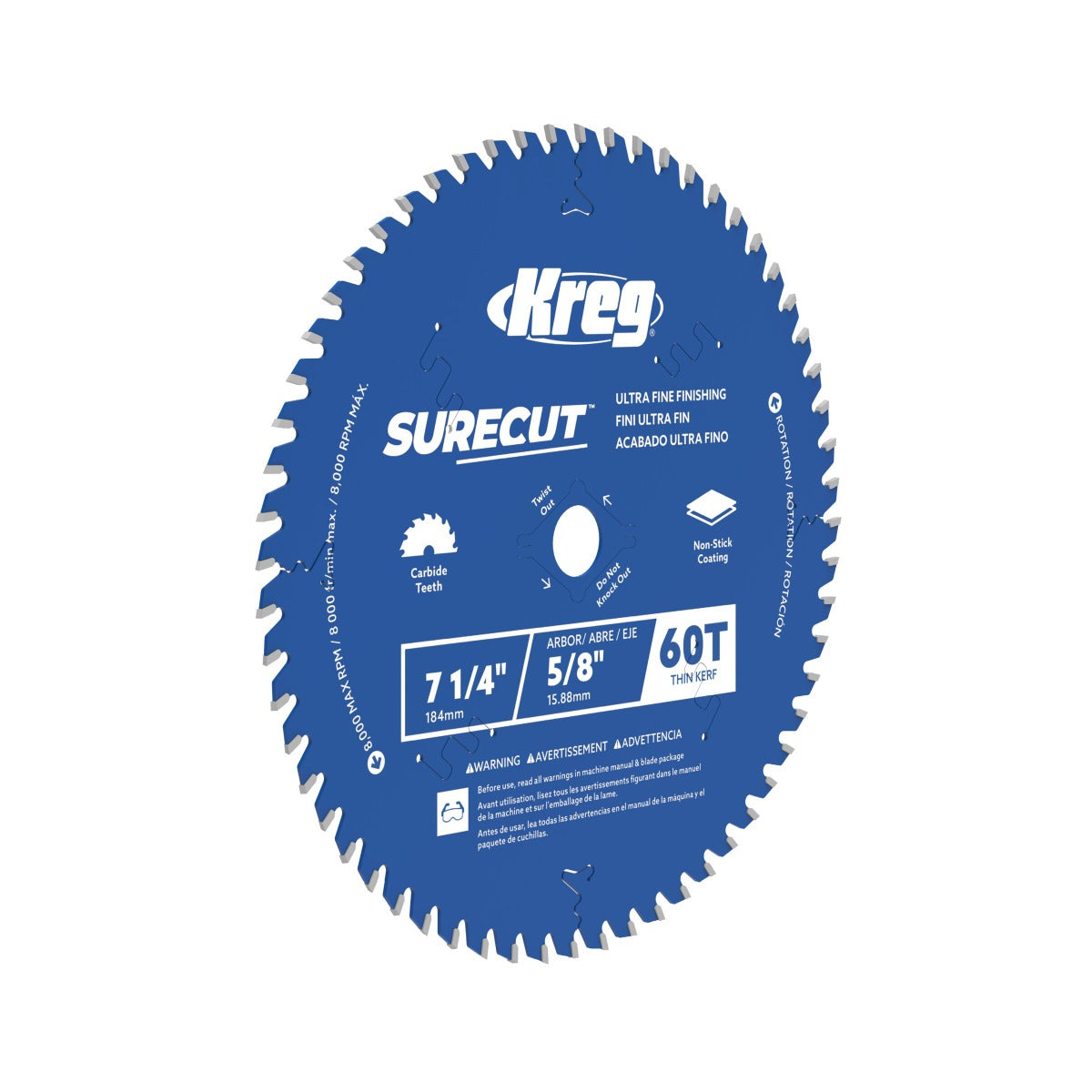 Kreg KSB725UFF60 7-1/4" SureCut 超精细 60 齿锯片
