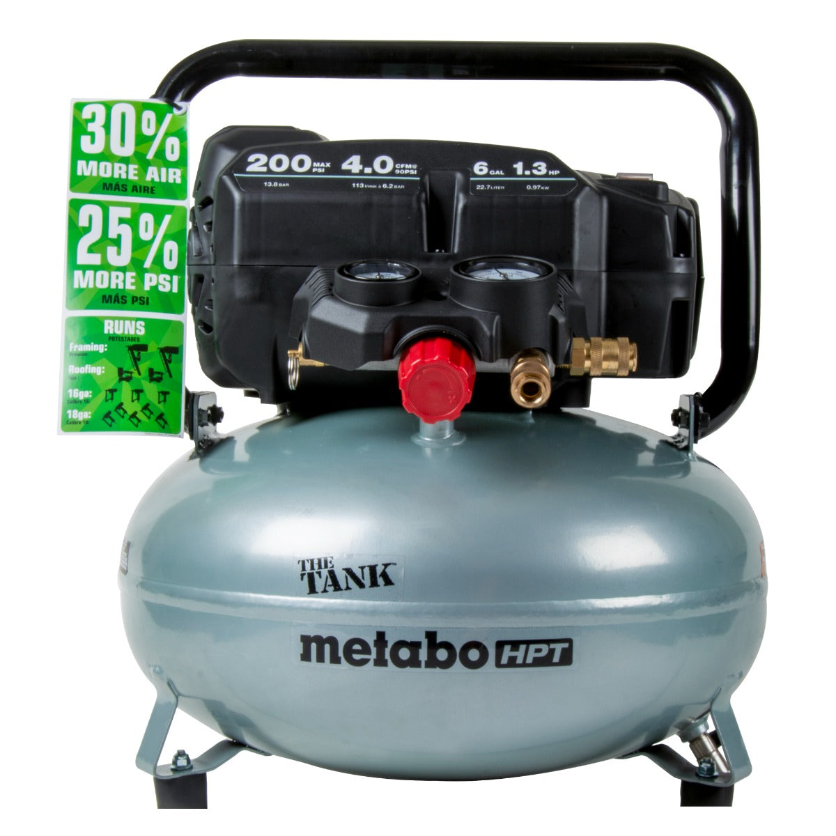 Metabo EC914SM 6 加仑高容量薄饼式空气压缩机