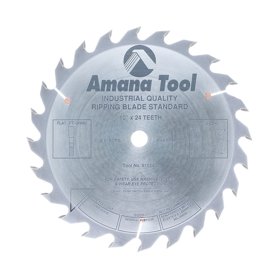 Amana Tool 610240 10英寸24齿直磨纵切锯片