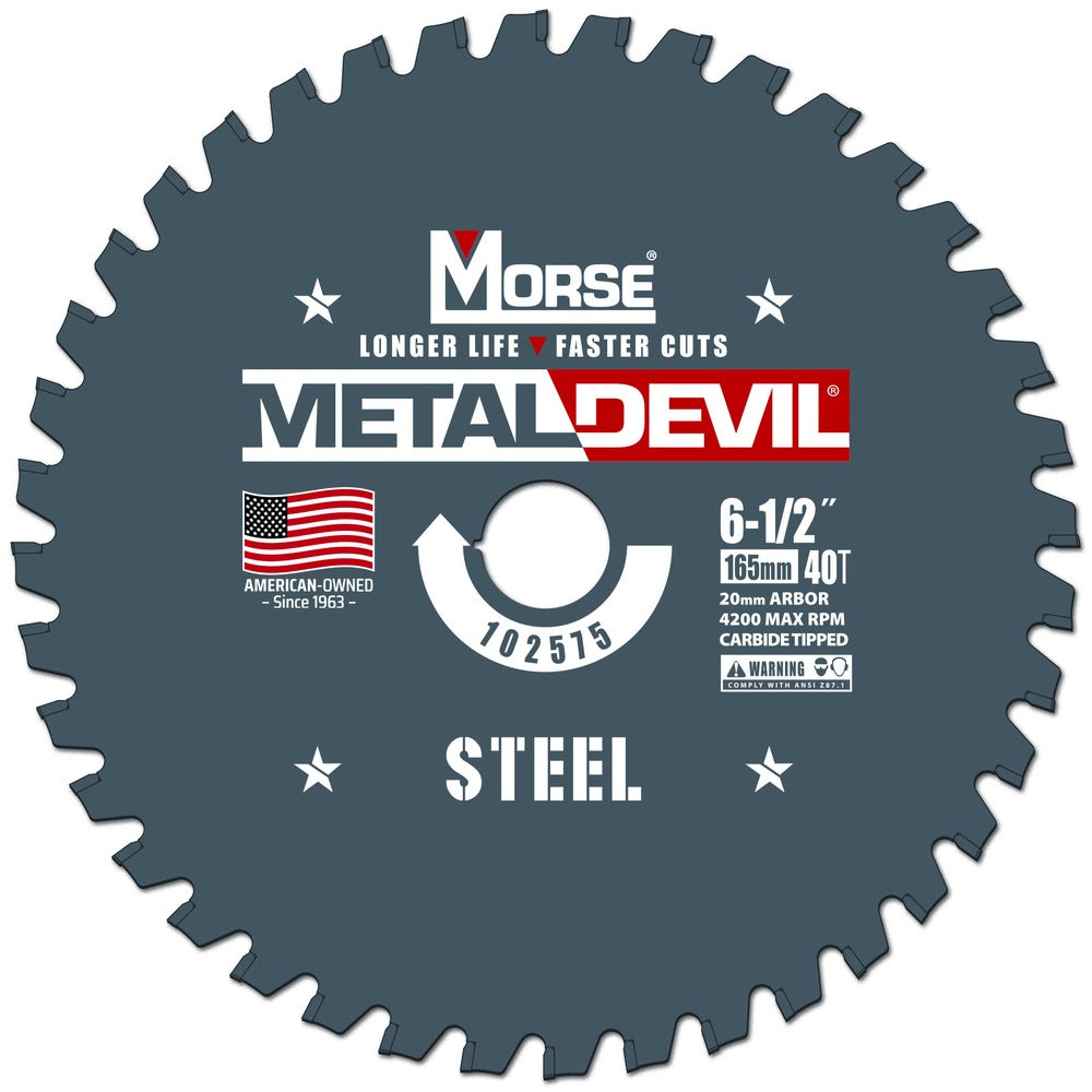 MK Morse MM102575 6-1/2" 40T Metal Devil 钢材切割圆锯片 20mm 孔径