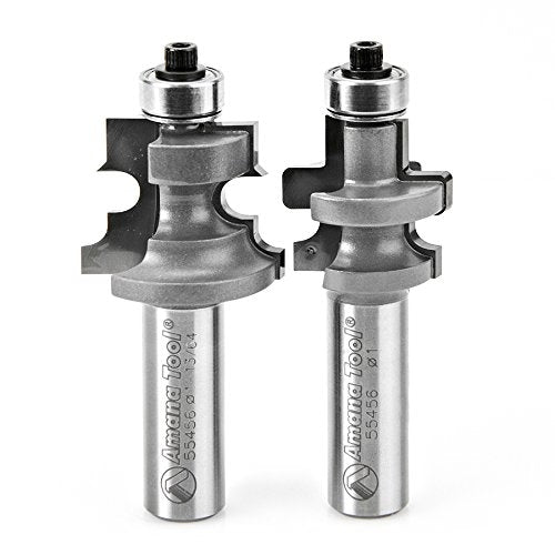 Amana Tool 55456 5/8-3/4 英寸带钉槽地板铣刀套装
