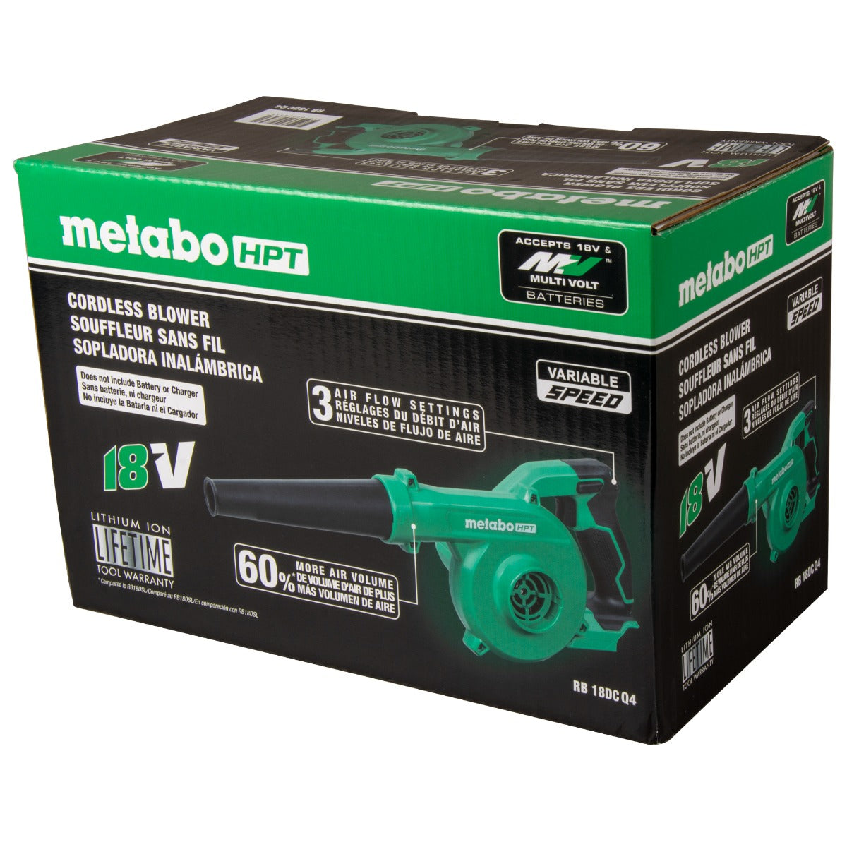 Metabo RB18DCQ4M 18V MultiVolt 无绳紧凑型吹风机（裸机）