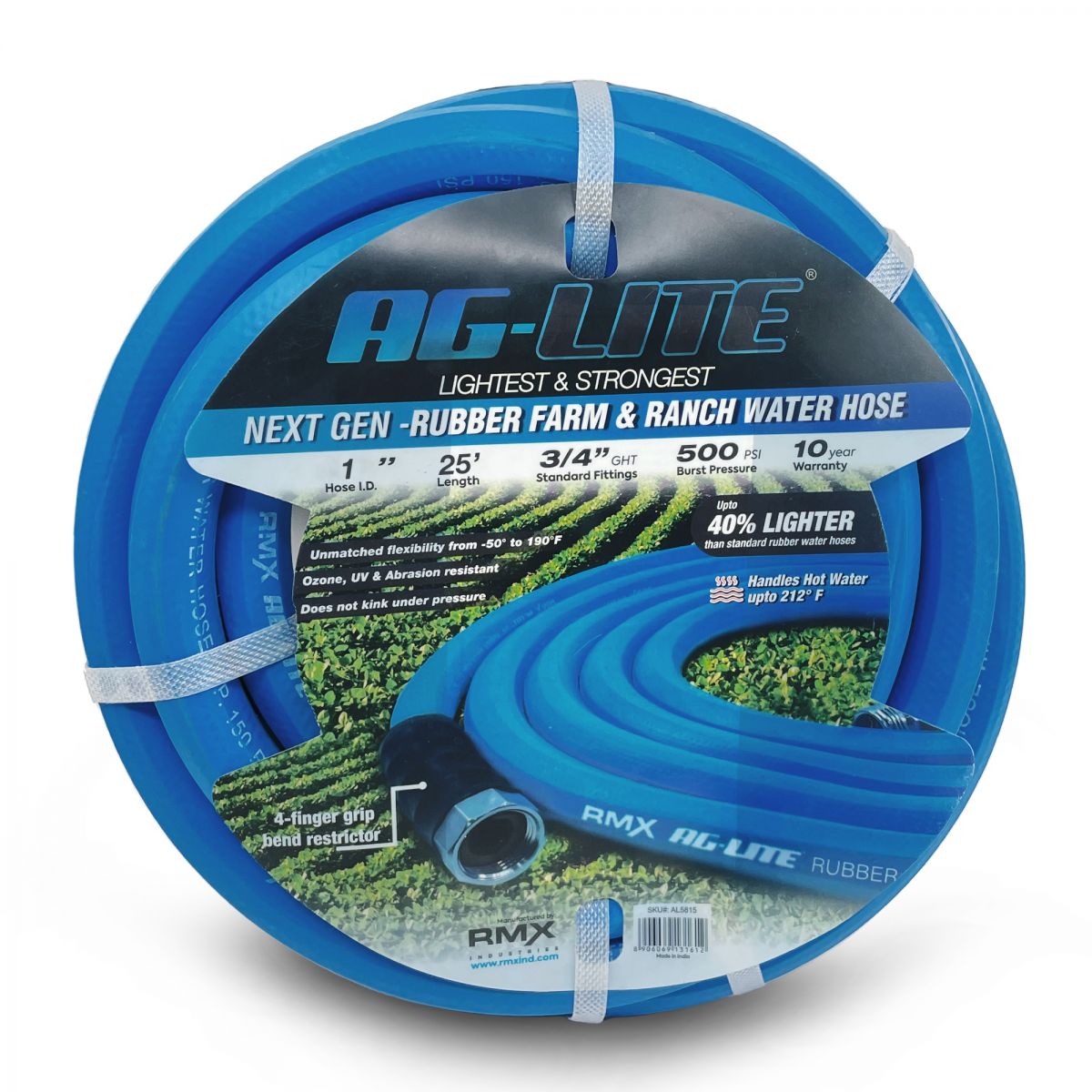 Blubird AG-Lite ALONE25 1 英寸 x25 英尺橡胶进水软管组件