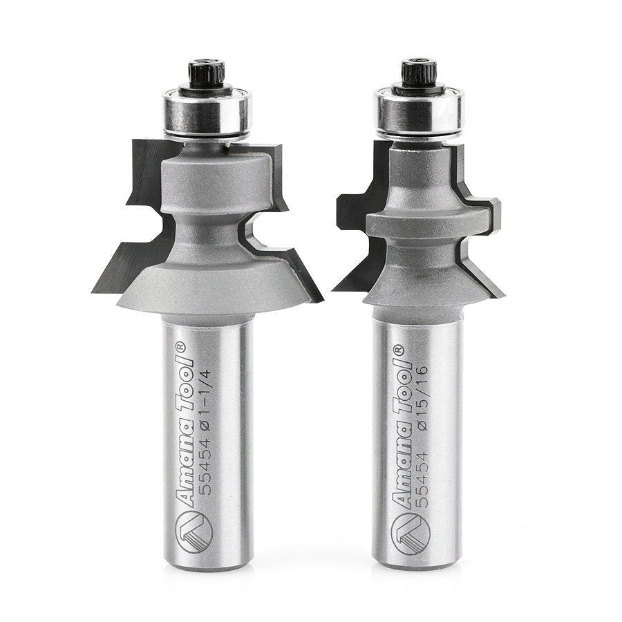 Amana Tool 55454 1/2-5/8 英寸带钉槽地板铣刀套装