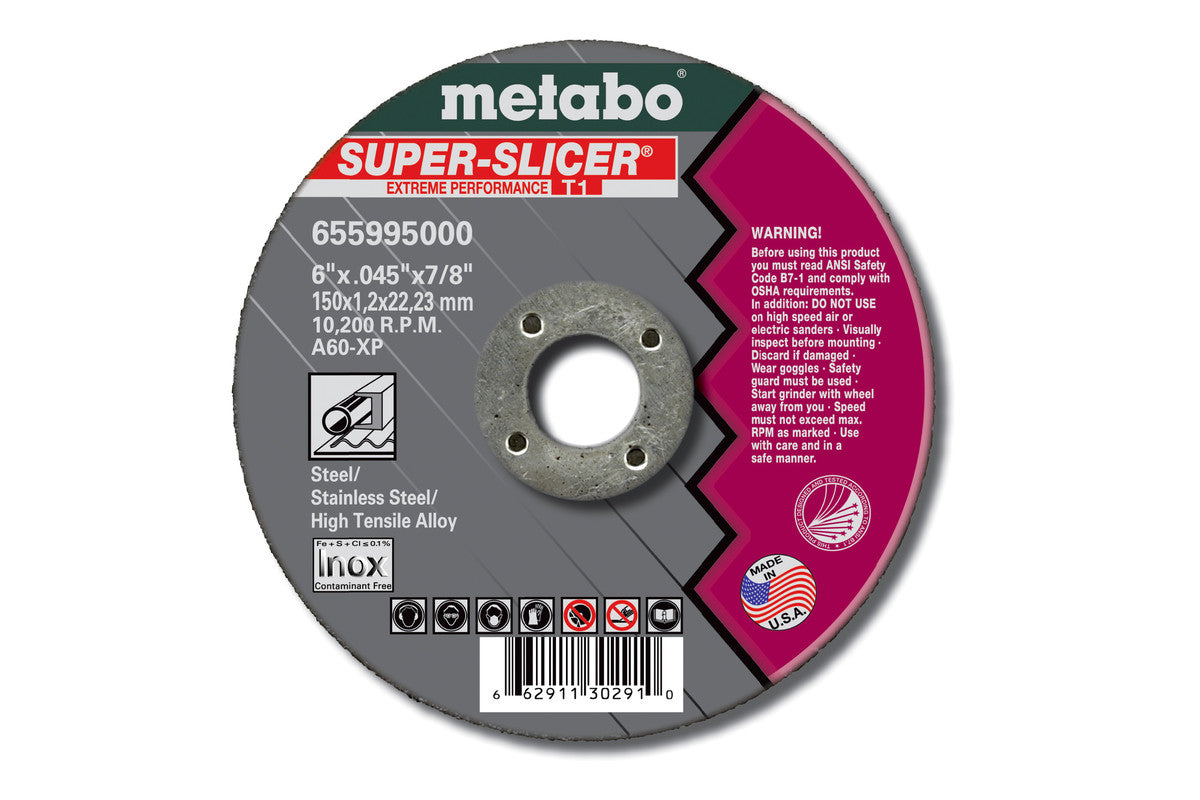 Metabo 655450000 SUPER SLICER 切割片 3in X .040in X 3/8in TYPE 1 A60XP (50 片装)