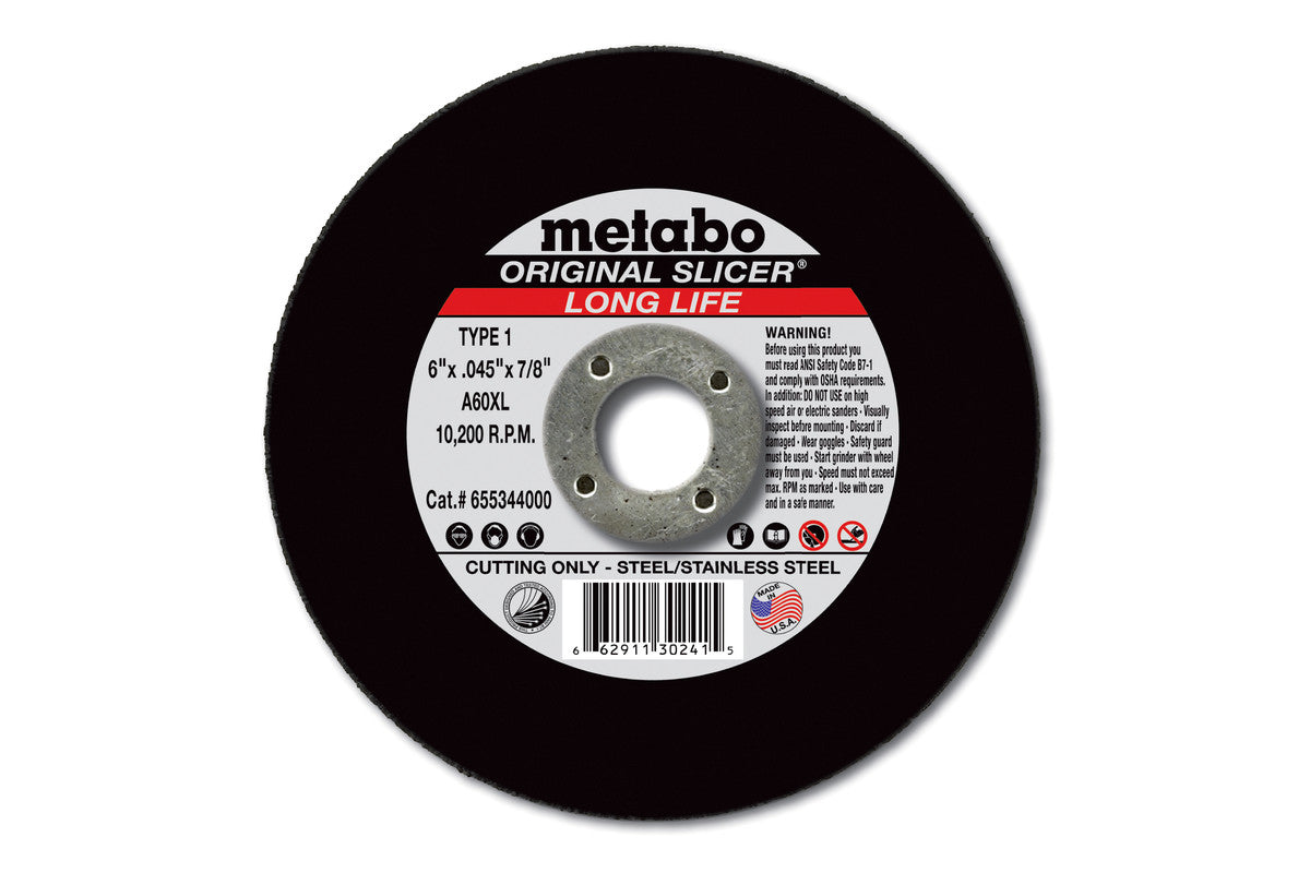 Metabo 655344000 LONGLIFE ORIGINAL 切割片 6 英寸 A60XL (50 片装)