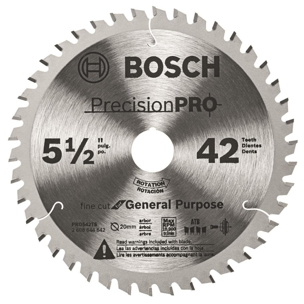 Bosch PRO542TS 5-1/2 英寸 42 齿精密专业系列轨道锯片