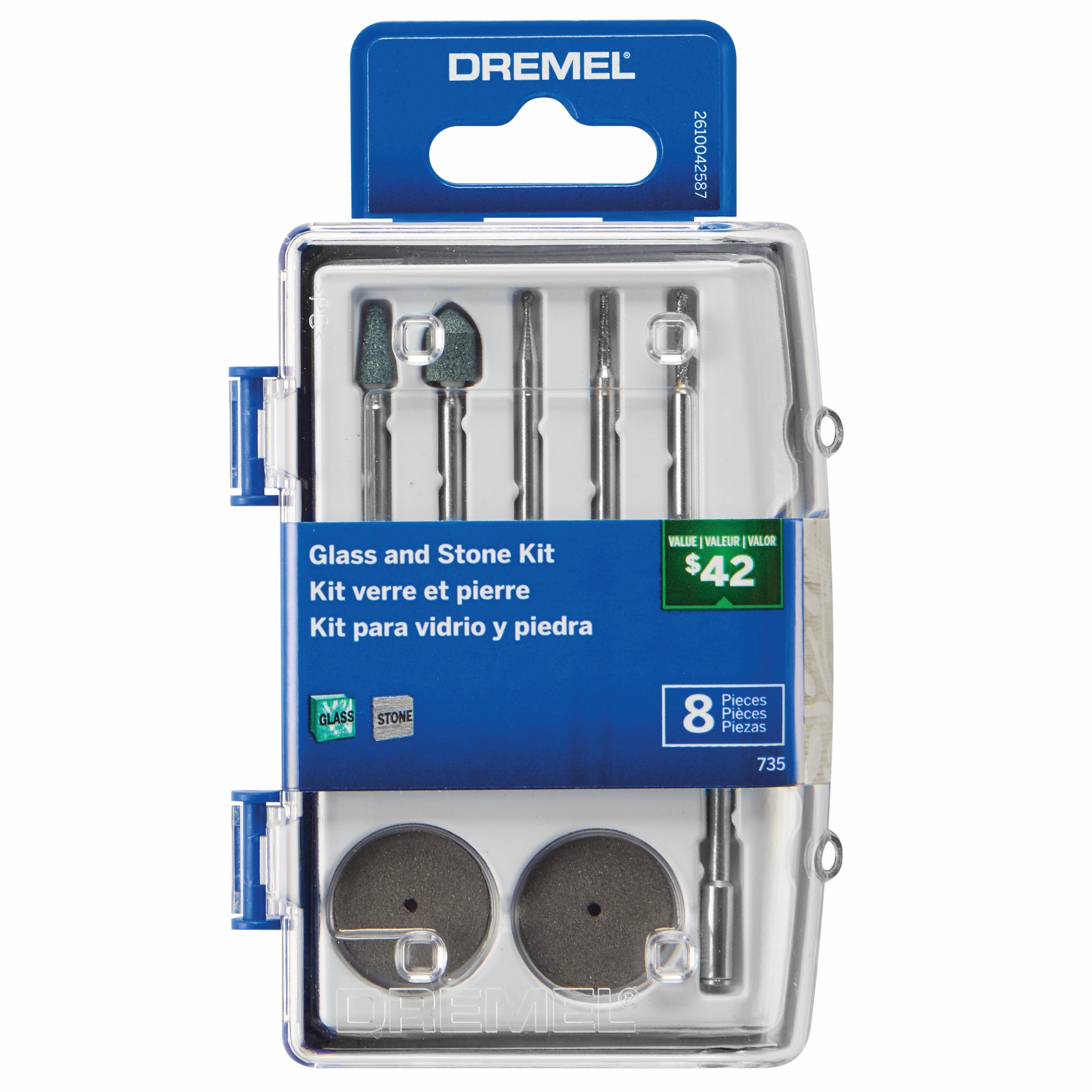 Dremel DR735-01 8 件套玻璃与石材微型配件套装