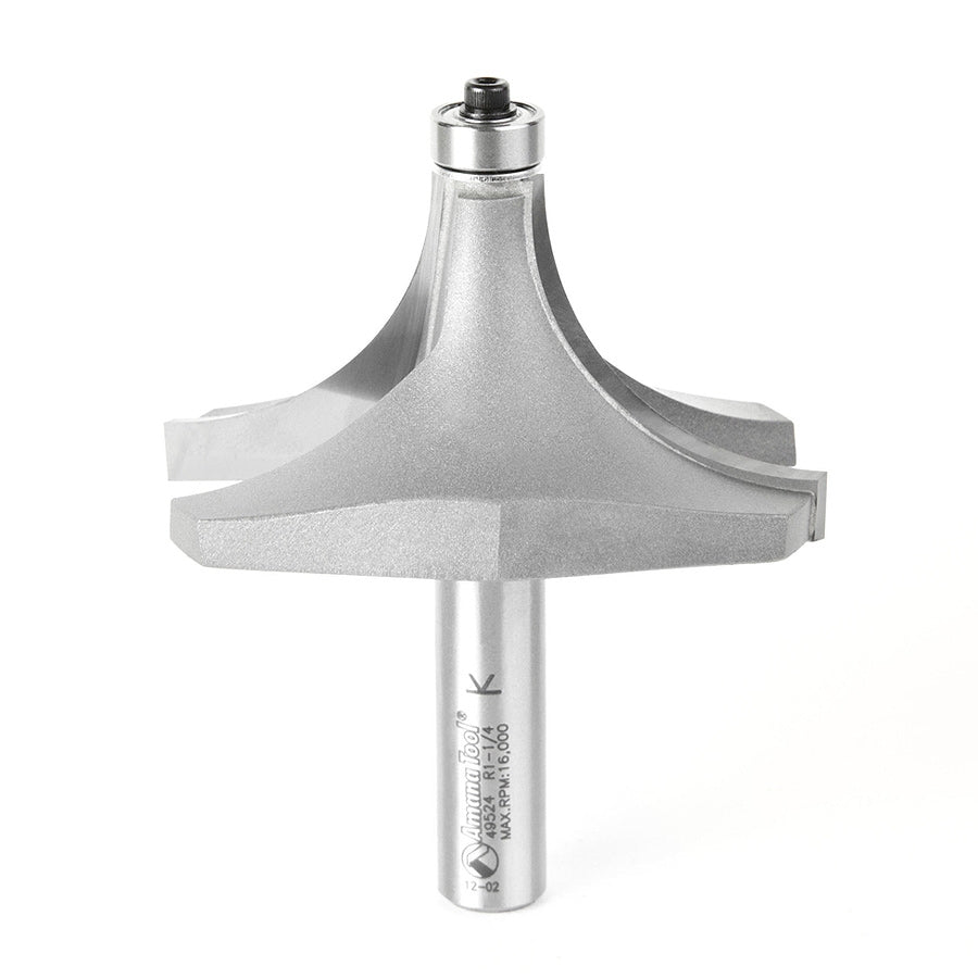 Amana Tool 49524 硬质合金倒角圆角铣刀 1-1/4 英寸半径 1/2 英寸柄