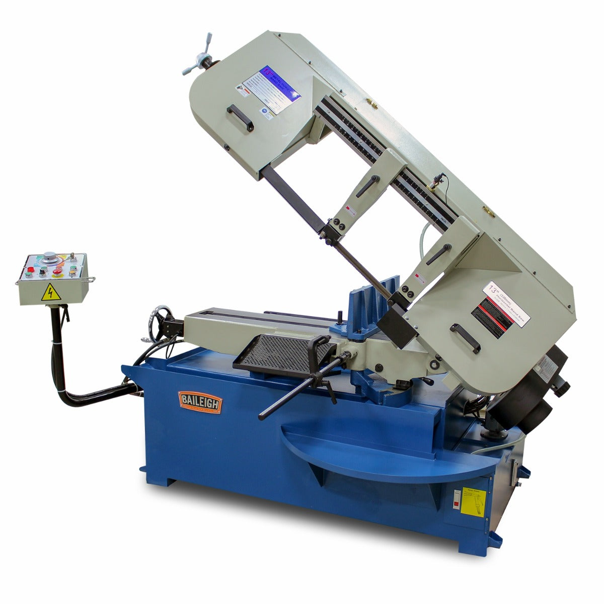 Baileigh BS-330SA 13 英寸半自动斜切带锯 (3HP, 220V 三相)