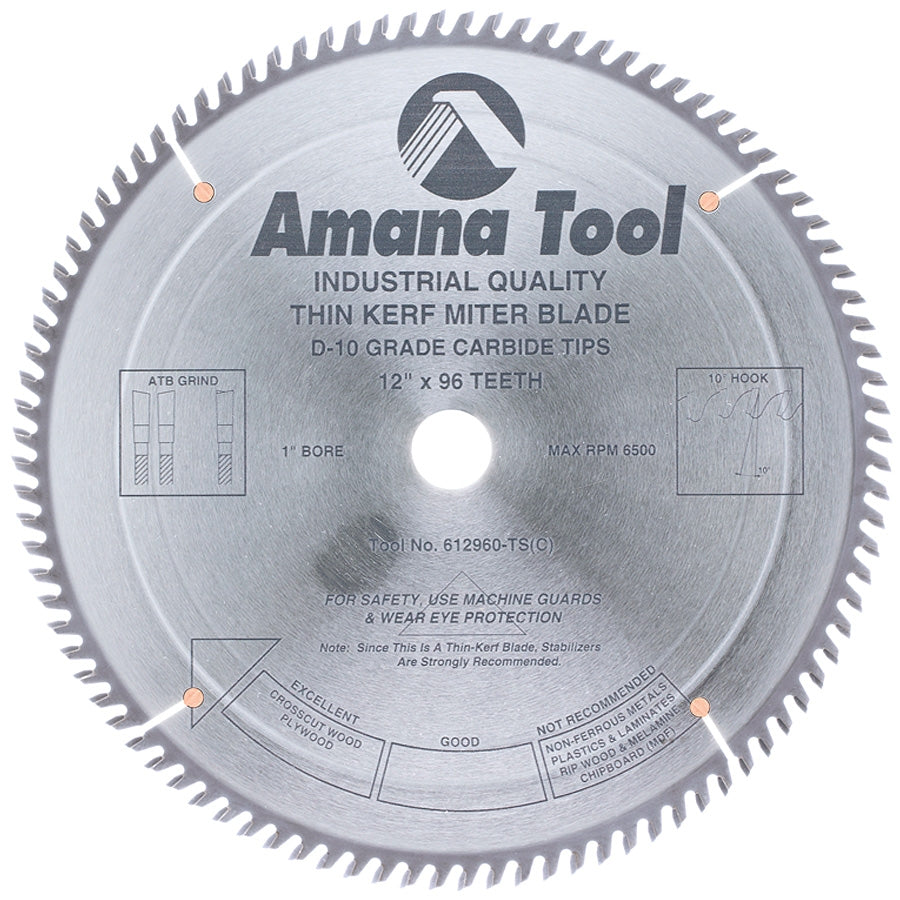 Amana Tool 612960-TS 12 英寸 96 齿 ATB 修边锯片