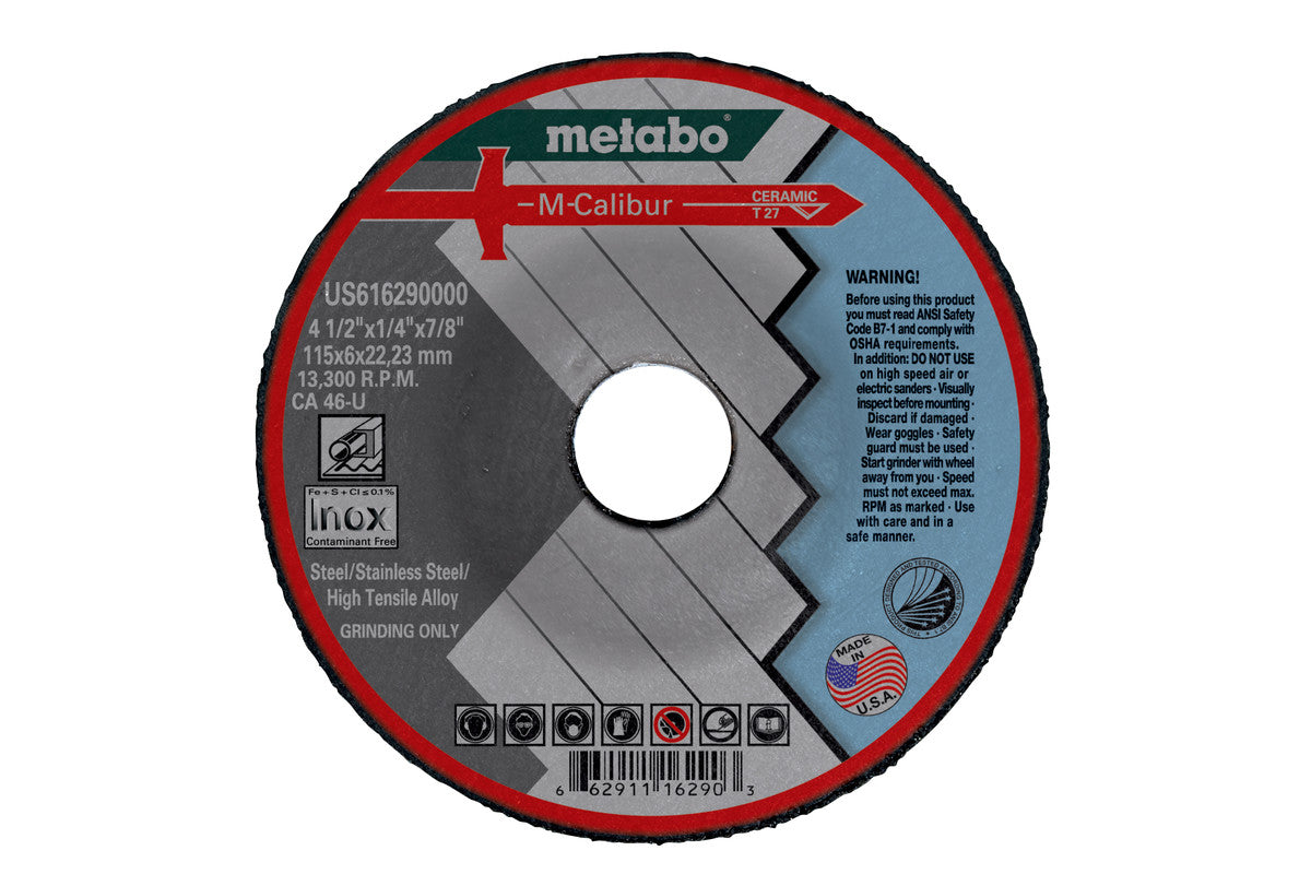 Metabo M-Calibur 研磨片 TYPE 27 CA46U 5英寸 (10 片装) US616291000