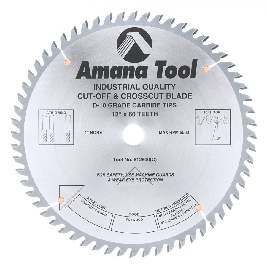 Amana Tool AM612600 12英寸60齿ATB切断锯片