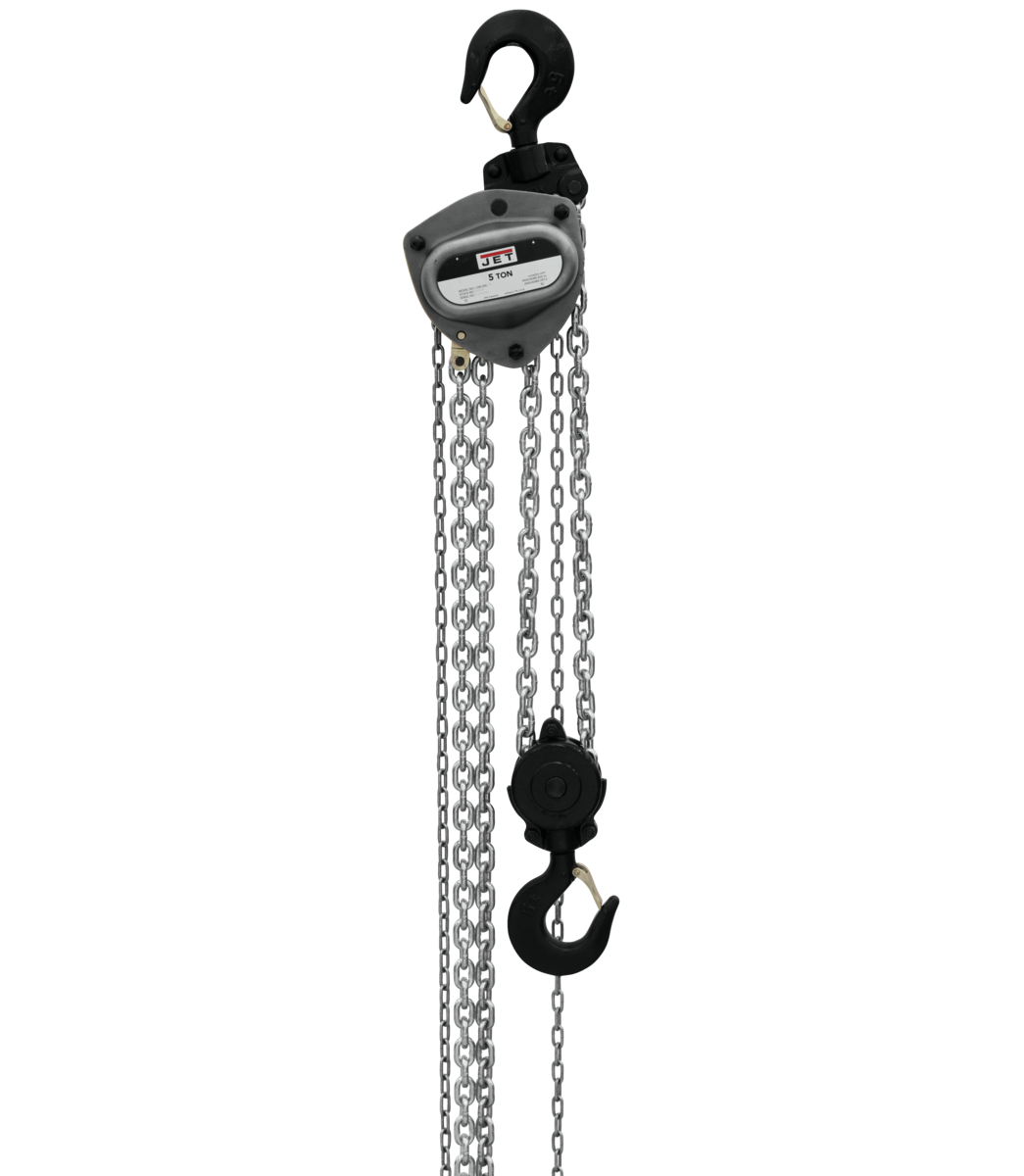 Jet L100-500WO-80 5 吨手动链条葫芦（80 英尺提升高度，带过载保护）