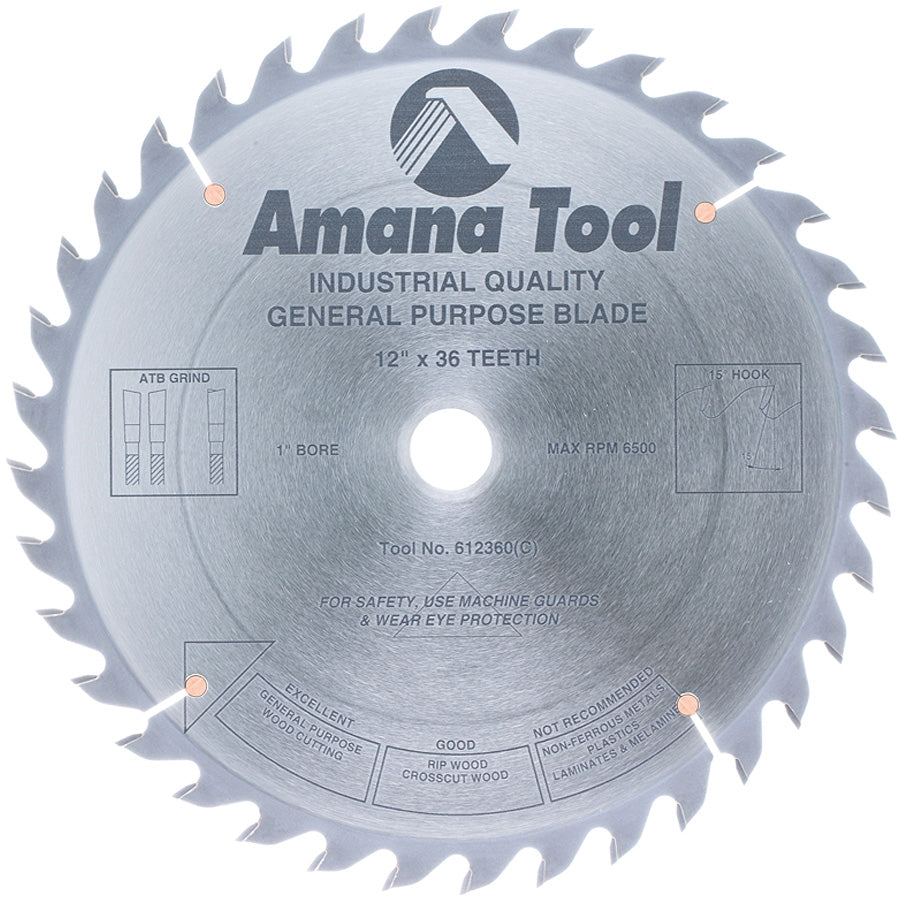 Amana Tool 612360 12英寸 36齿 ATB通用锯片