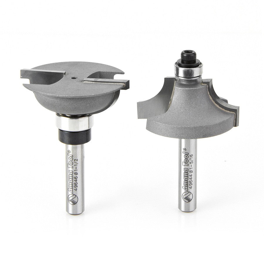 Amana Tool 49647 1/4 英寸柄径凸珠式门框铣刀套装