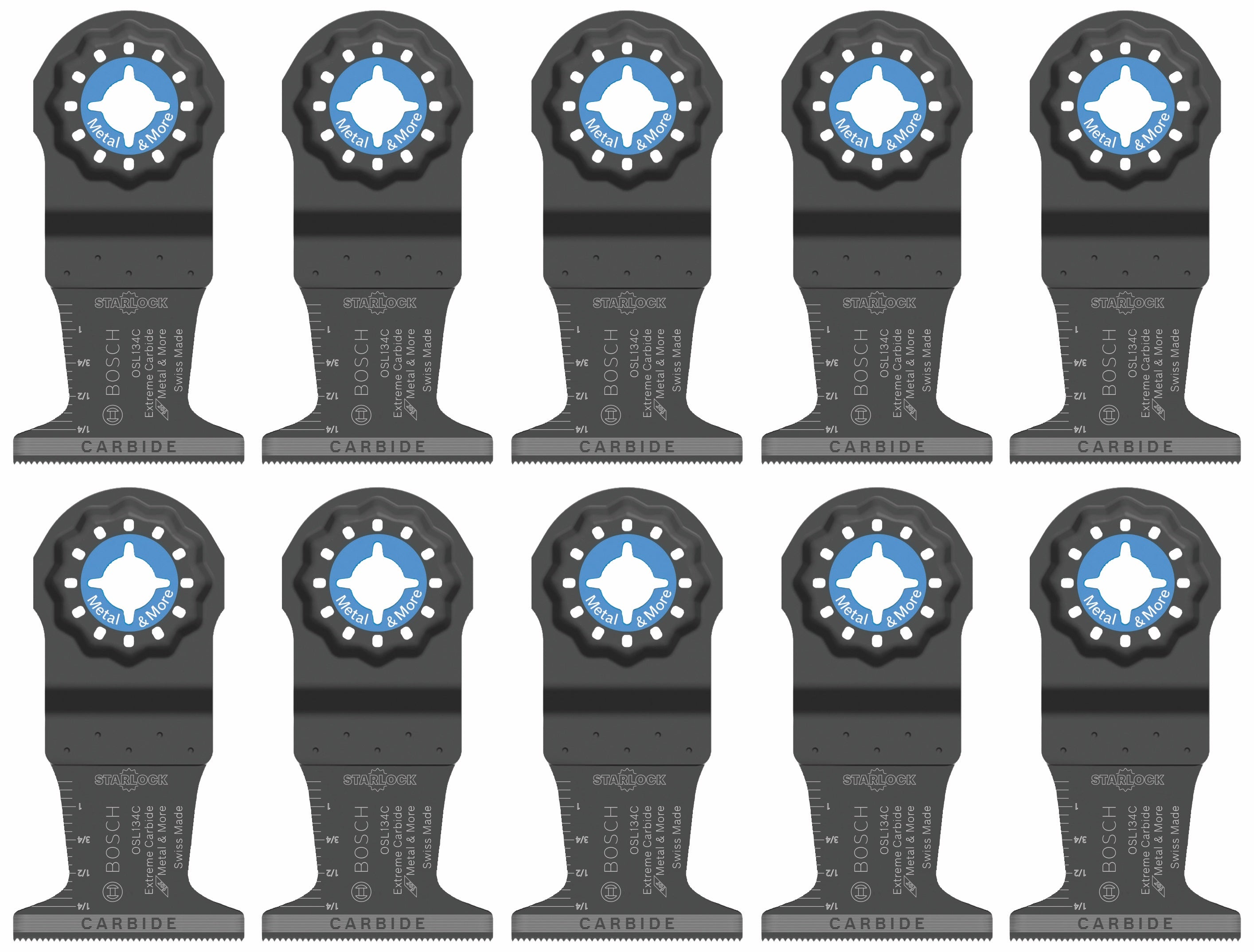 Bosch OSL134C-10 1-3/4 英寸 Starlock 碳化物 plunge 切割刀片（10 件套）