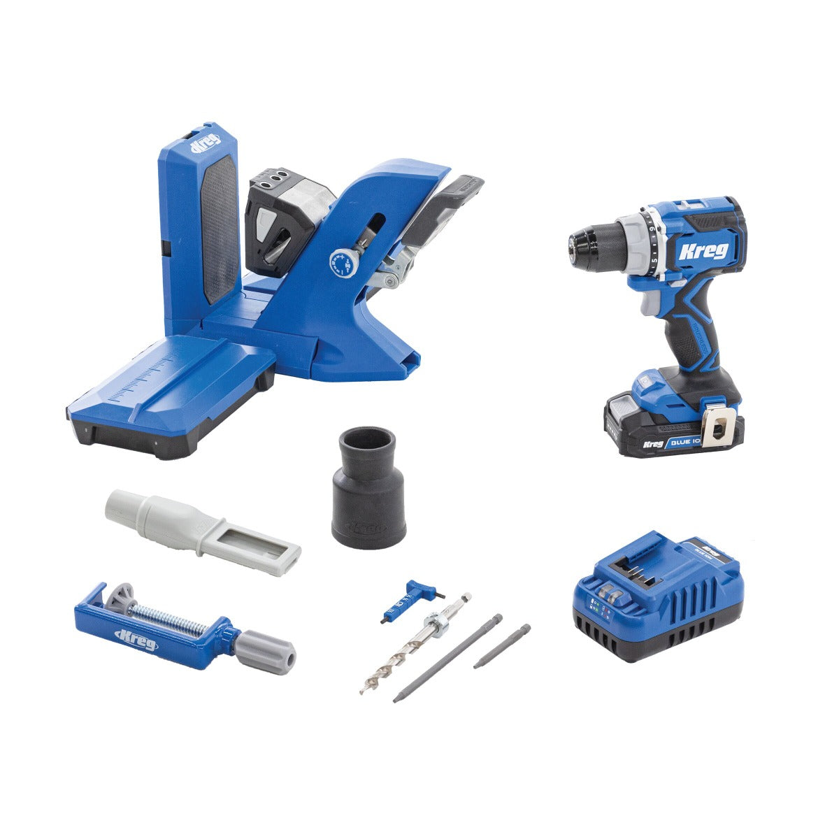 Kreg KJKPTDR720B 20V 离子驱动紧凑型电钻套装含 720PRO 斜孔夹具