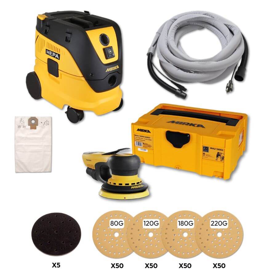 Mirka DEROS 5" Gold Pro 打磨系统 MID55020CAUSGOLDKIT