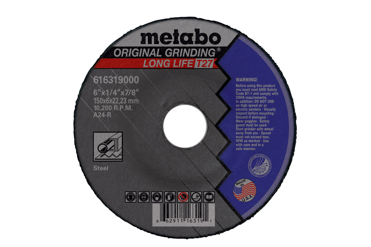 Metabo 616308000 5英寸 A24R 27型研磨片（25片装）