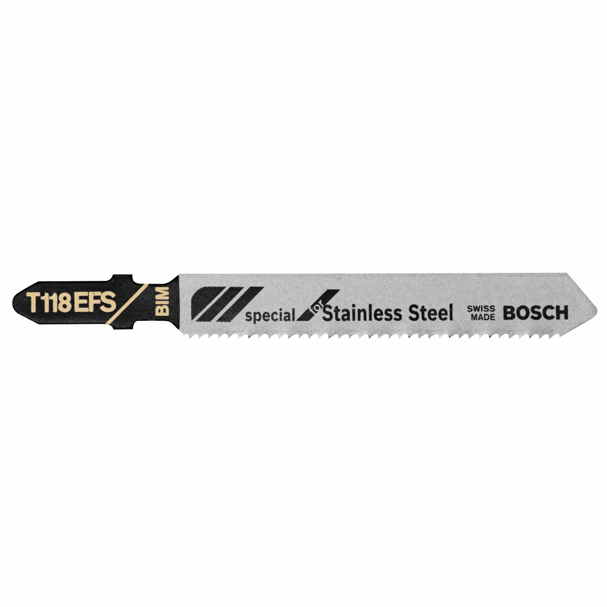 Bosch T118EFS 5 件装 3-1/4 英寸 18 TPI 不锈钢曲线锯锯片