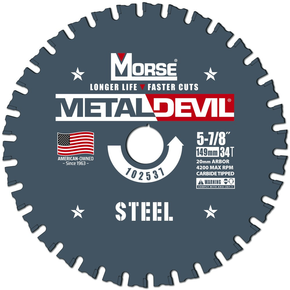 MK Morse MM102537 5-7/8 英寸 34 齿 Metal Devil 钢材切割圆锯片