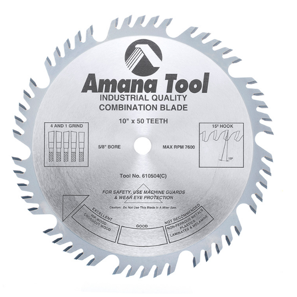 Amana Tool 610504 10英寸50齿组合锯片