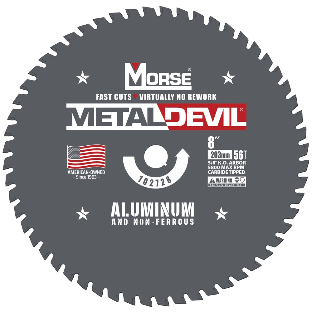 MK Morse MM102728 8 英寸 56 齿 Metal Devil 铝合金切割圆锯片