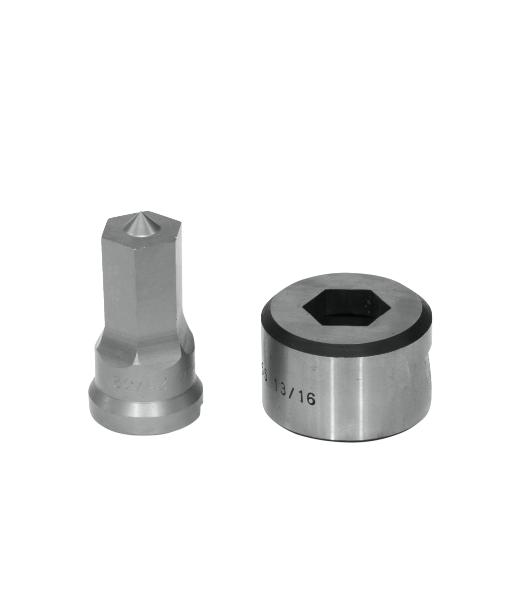 Edwards Ironworkers PDH25/32 25/32 英寸六角冲头与模具套件（带键槽）