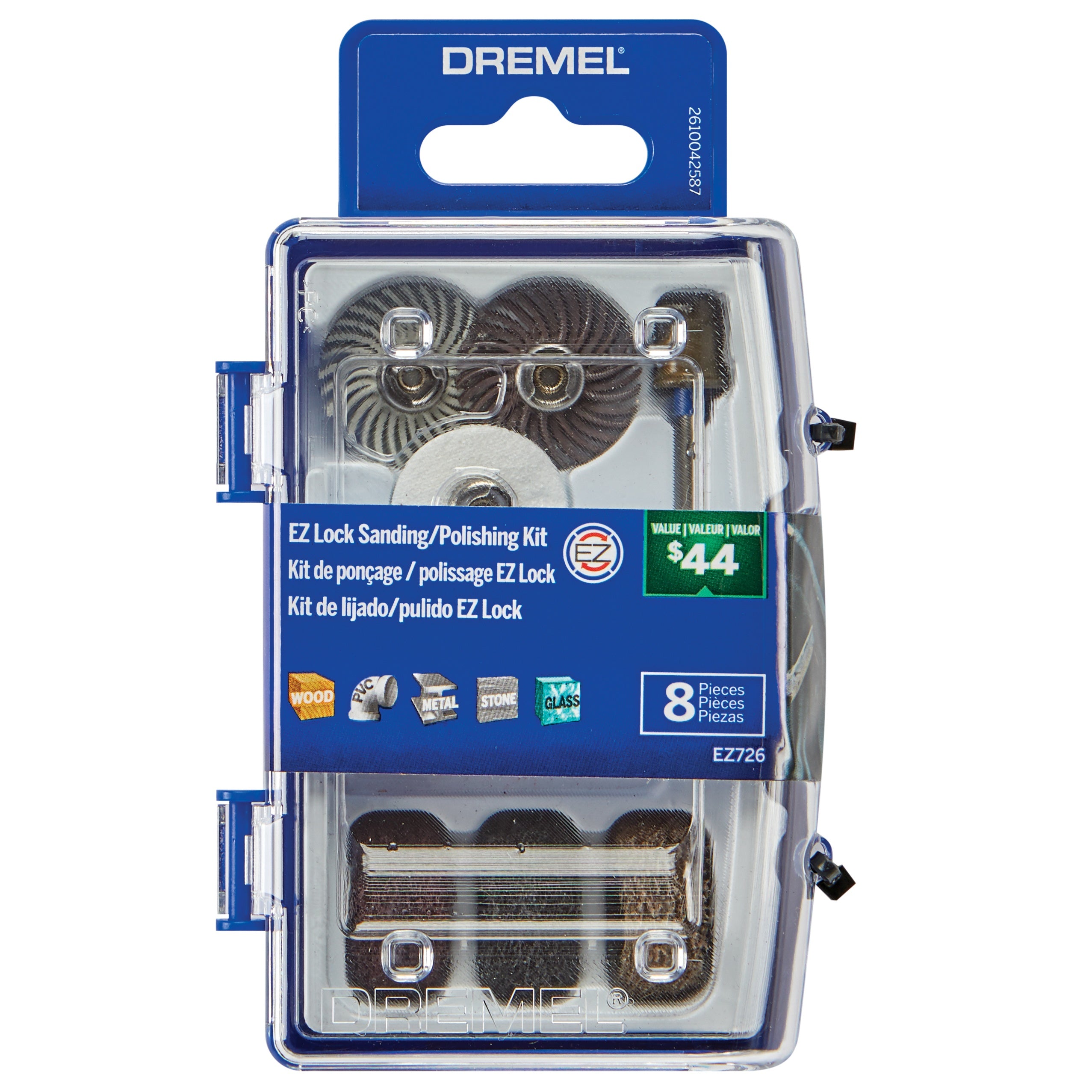 Dremel EZ726-01 8 件套 EZ Lock 打磨抛光旋转工具微型套件