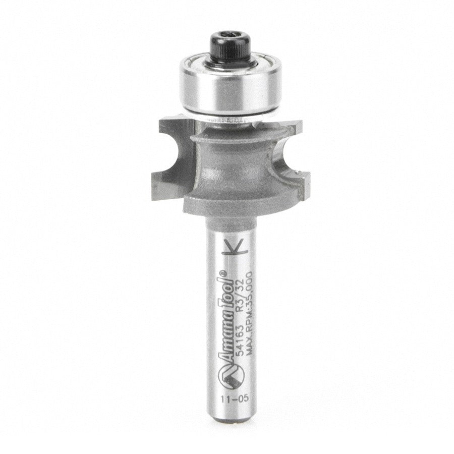 Amana Tool 54163 3/32 半径圆角修边铣刀 1/4 英寸柄