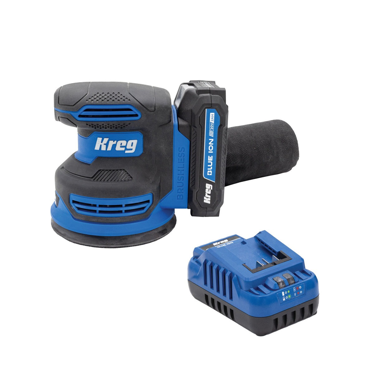 Kreg KPTBRS500A 20V Ionic Drive 5 英寸随机轨道砂光机套件