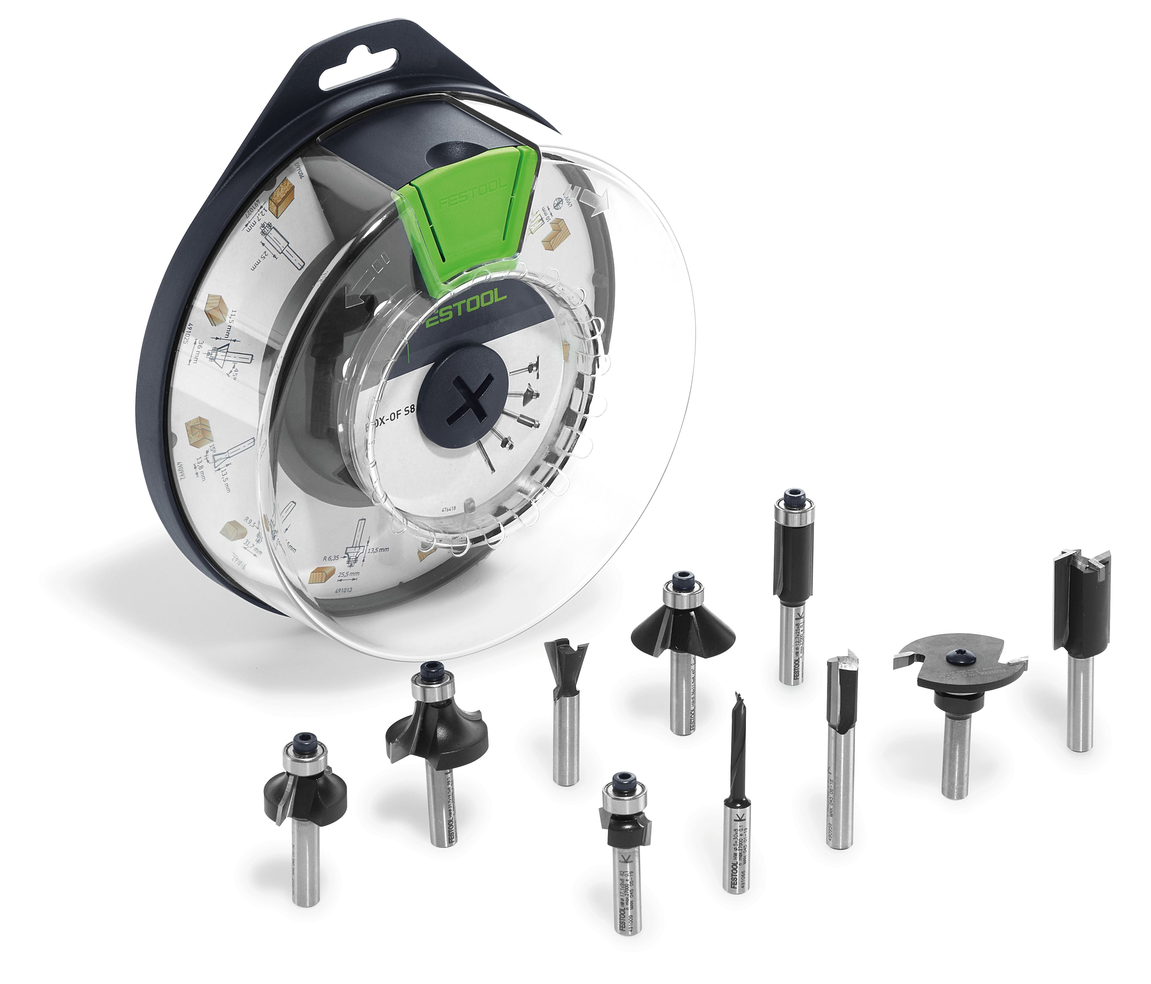 Festool Box-OF HW S8 Mix 498979 10 件套铣刀盒