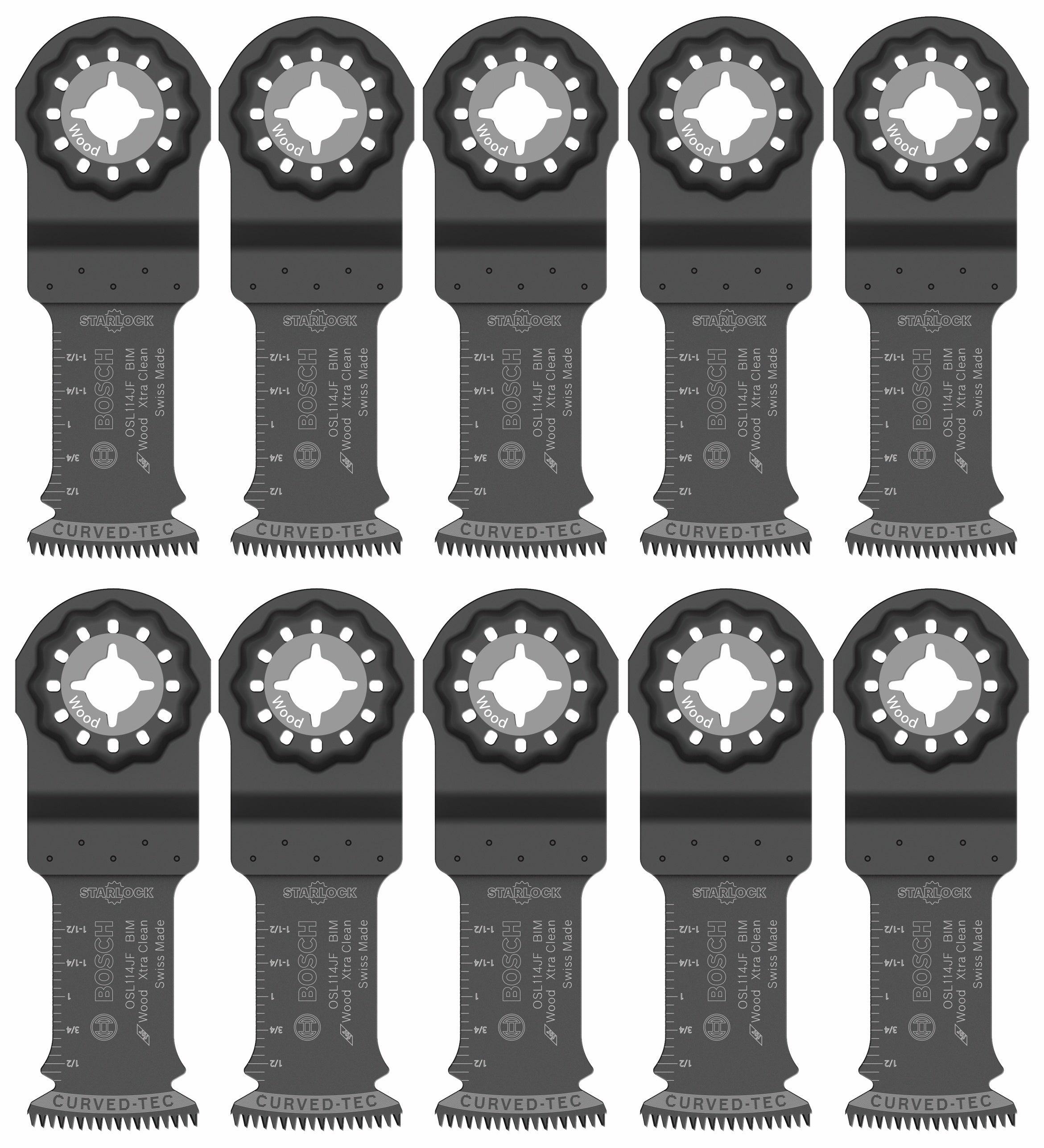 Bosch OSL114JF-10 1-1/4" Starlock 双金属 plunge 切割刀片 (10 件装)