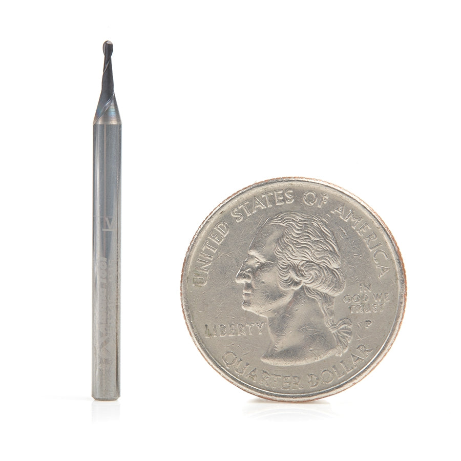 Amana Tool 51746 0.045 英寸 2 刃 AlTiN 涂层球头微型铣刀