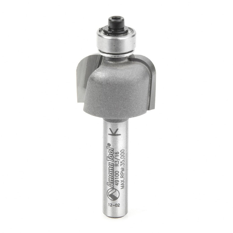 Amana Tool 49104 硬质合金凹槽铣刀 1/4 英寸半径 1/4 英寸柄径