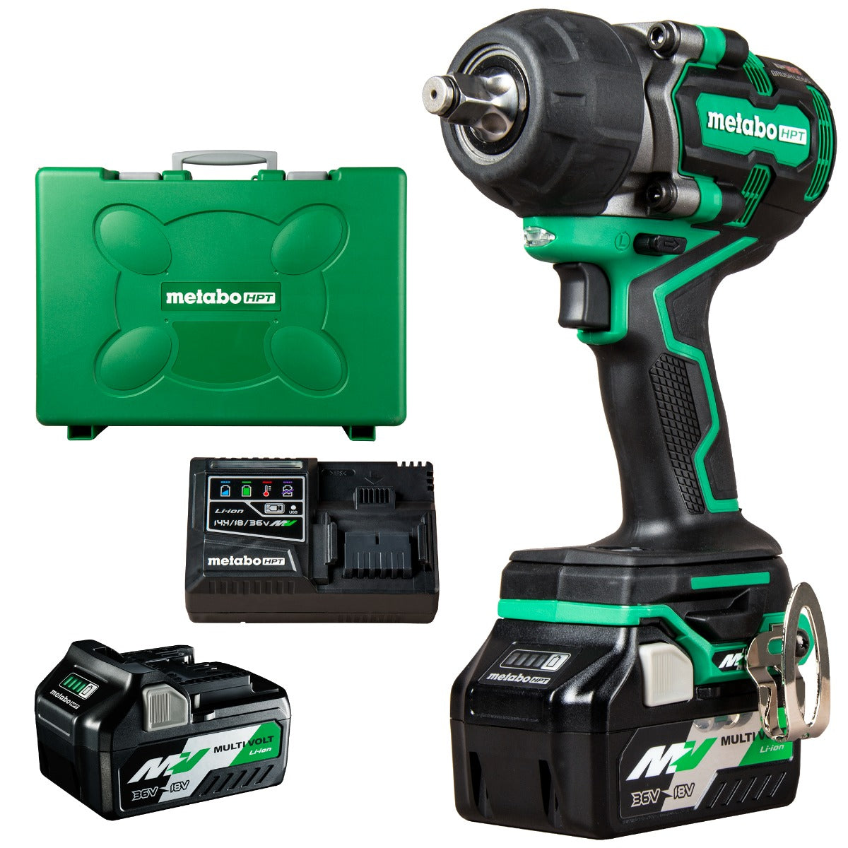 Metabo WR36DEM 36V MultiVolt 1/2 英寸中扭矩冲击扳手套装
