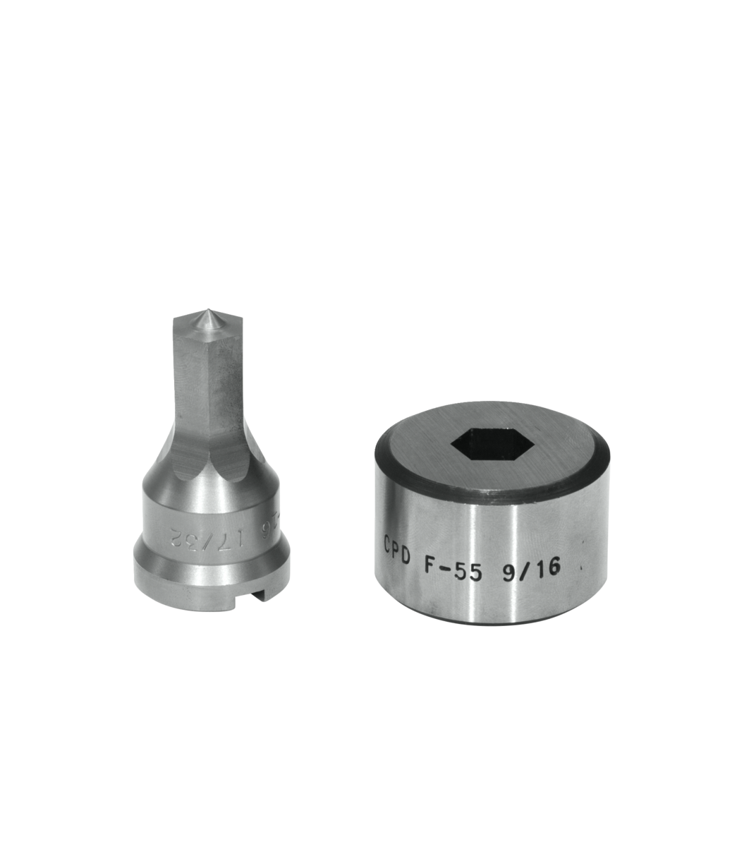 Edwards Ironworkers PDH17/32 17/32 英寸六角冲头与模具套件（带键槽）