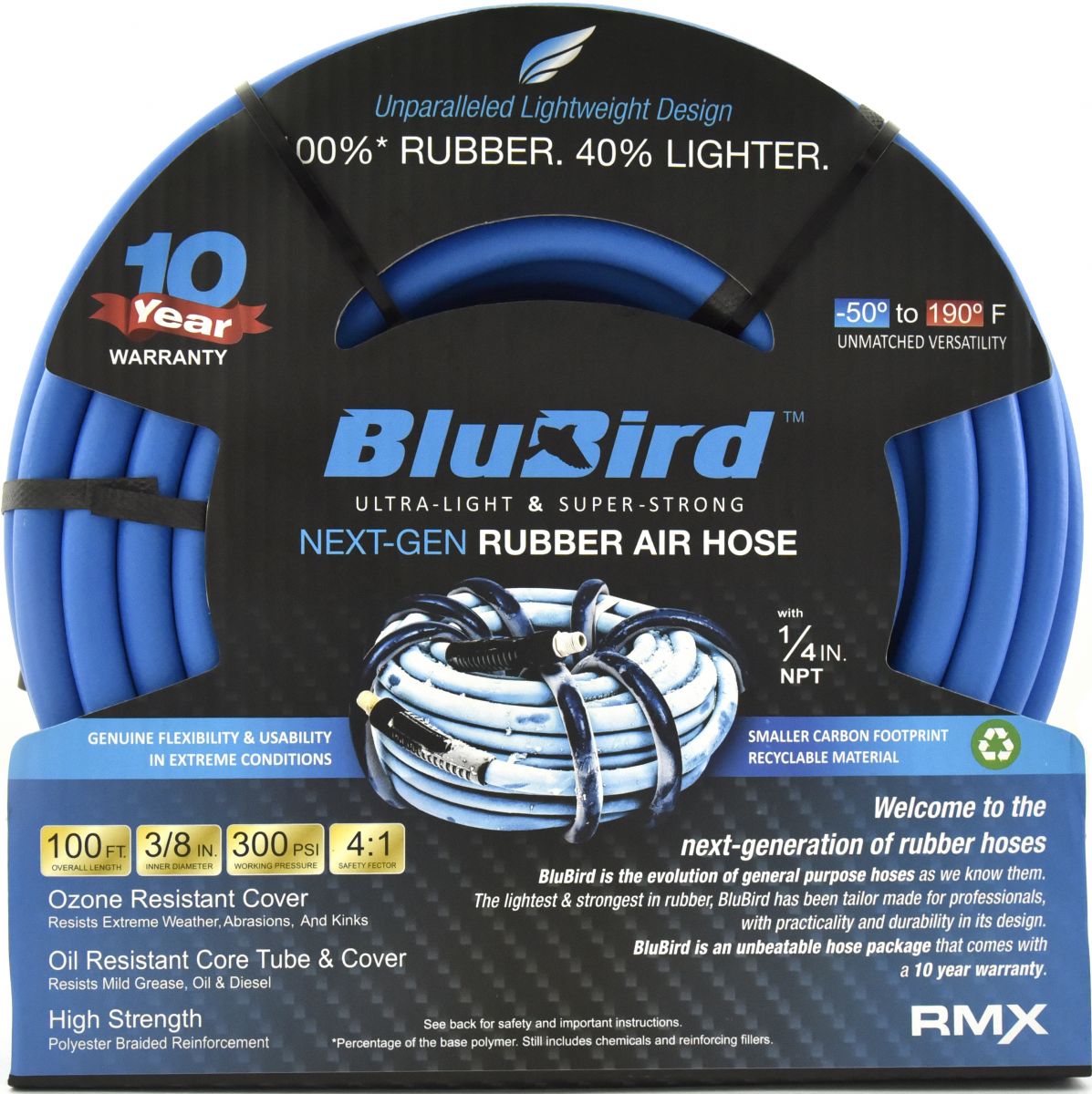 Blubird BB38300 3/8 英寸 x 300 英尺散装空气软管