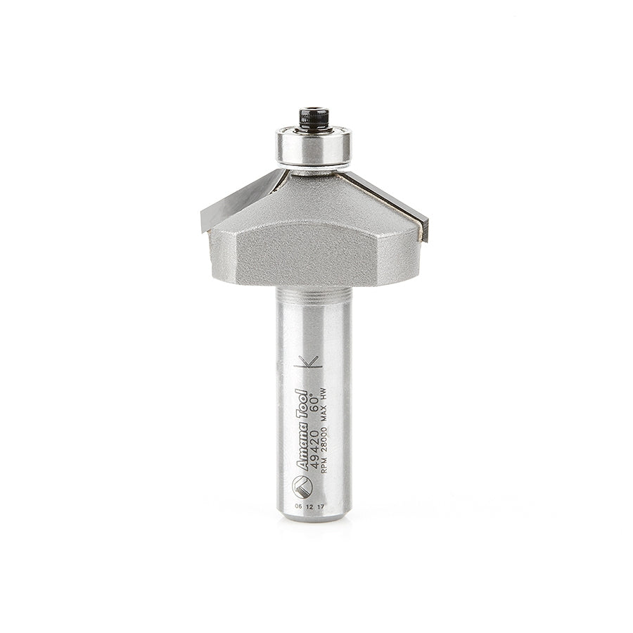 Amana Tool 49420 硬质合金倒角铣刀 60 度 x 1-1/2 英寸
