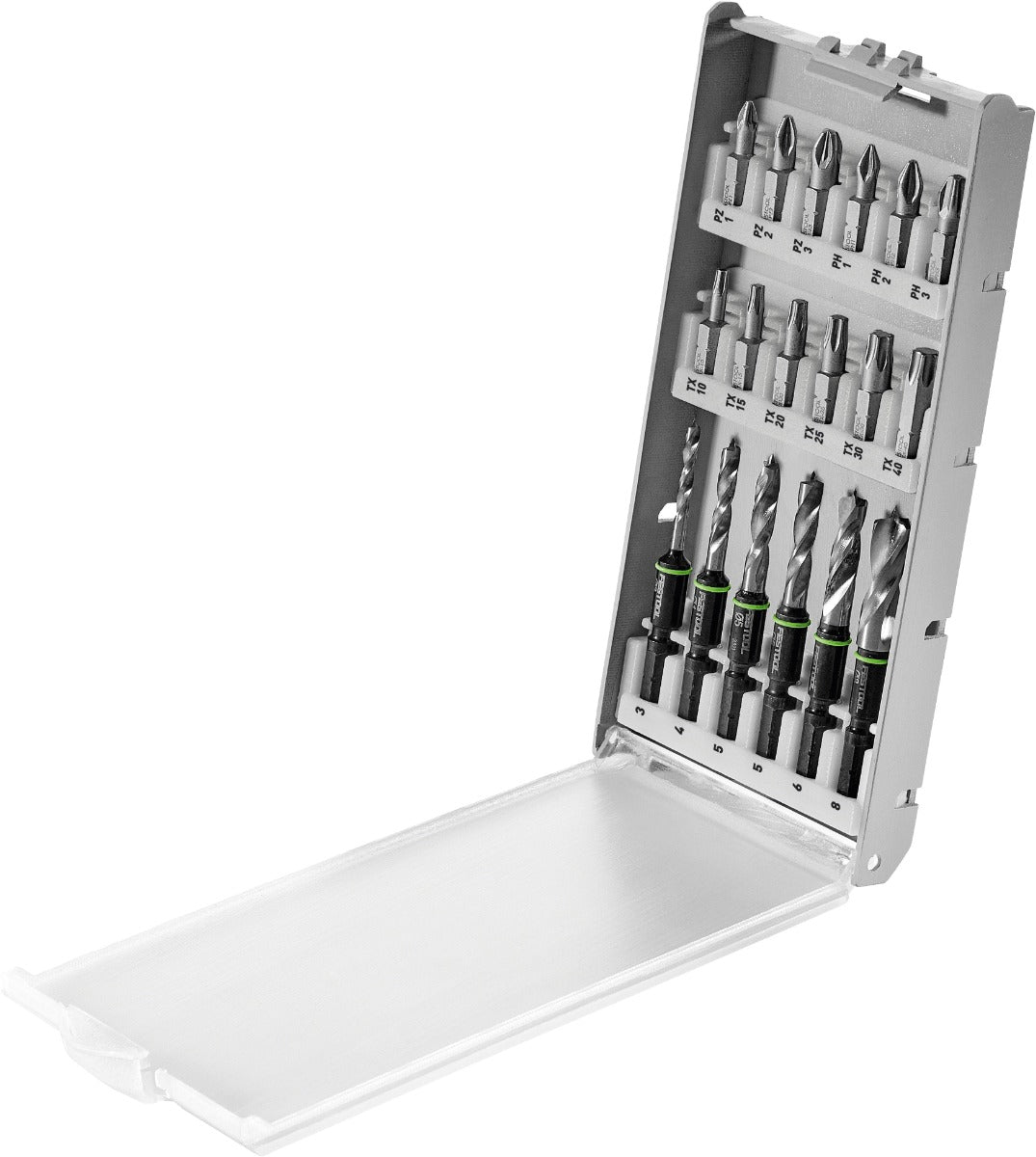 Festool BKS SYS3 D3-8 K CE/W F 18 件钻头与批头盒套装 (577779)