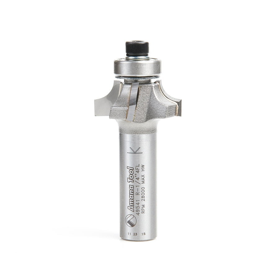 Amana Tool 49541 1/4 英寸半径 4 刃圆角铣刀 1/2 英寸柄