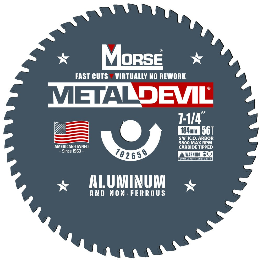 MK Morse 102667 7-1/4" 56T Metal Devil 铝合金切割圆锯片 20mm 孔径