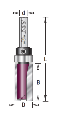 Amana Tool MD180 AGE 硬质合金直刀 1/2 英寸直径 1/4 英寸柄径